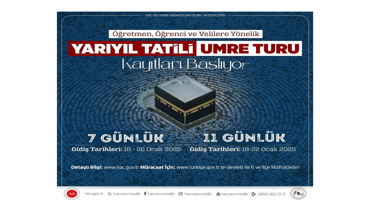 Nevşehir İl Müftülüğü’nden Yarıyıl Tatili Umre Turları Duyurusu